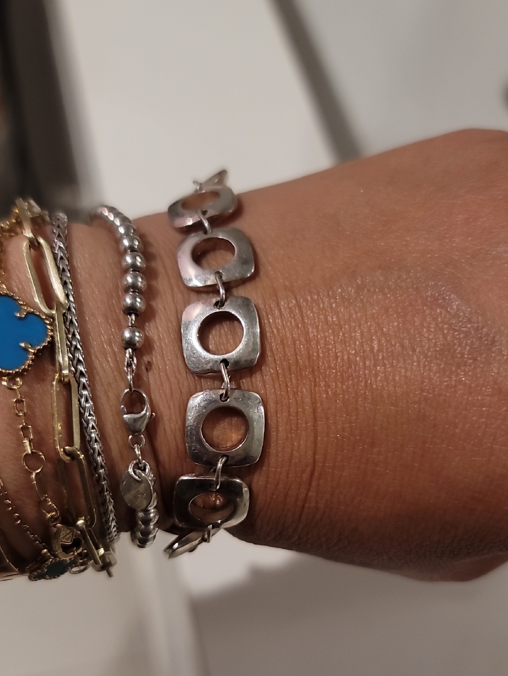 Tiffany and Co Sterling Silver Geometric Link Bracelet - Silver